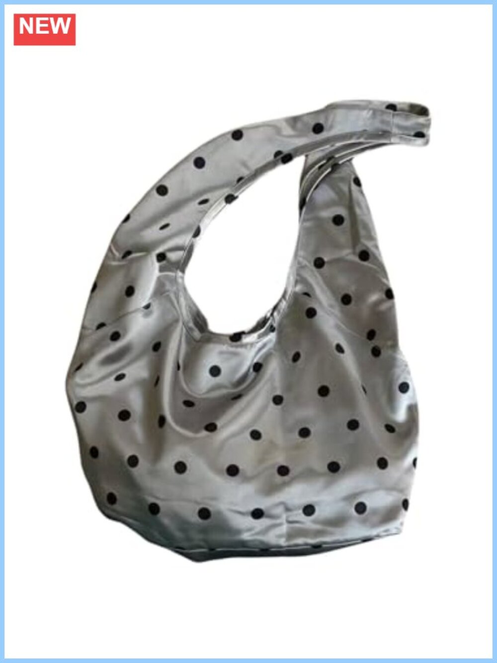 Polka Dots Satin Shoulder Bag Large Capacity Underarm Tote Handbag